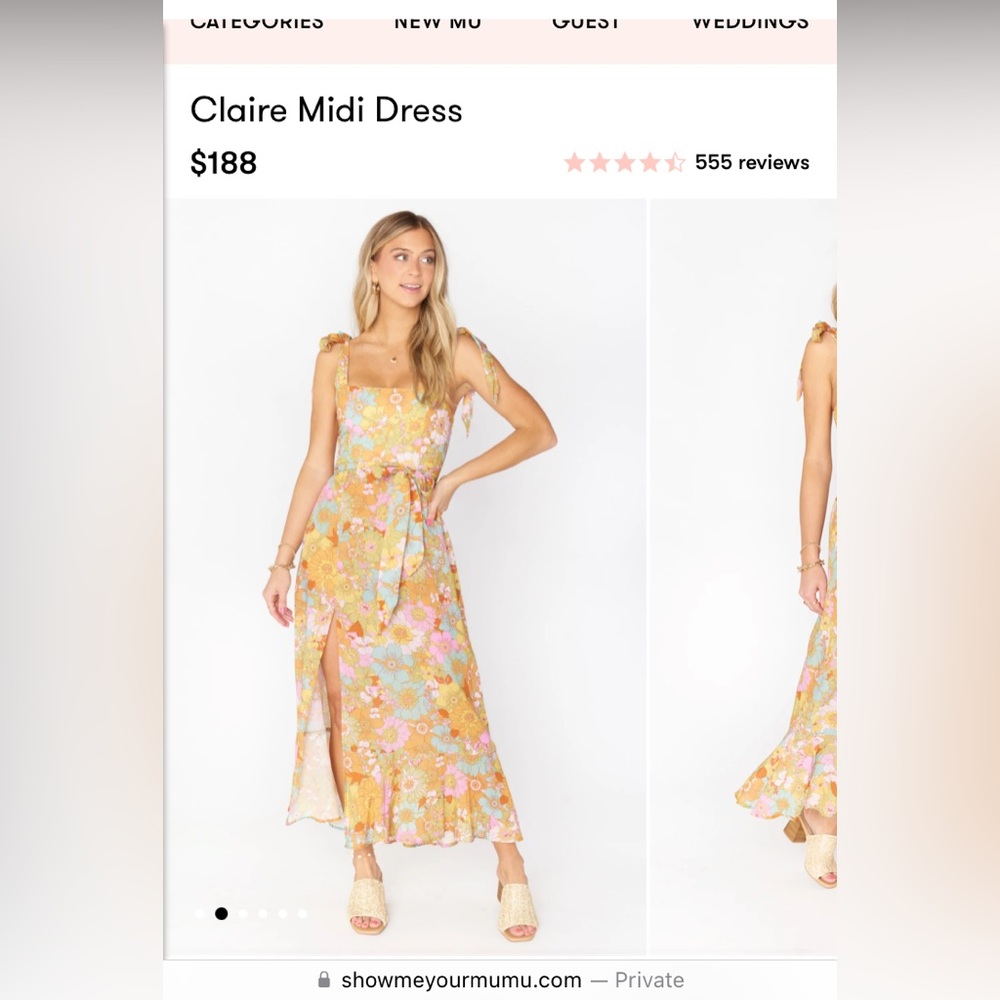 Claire Midi Dress Groovy Blooms